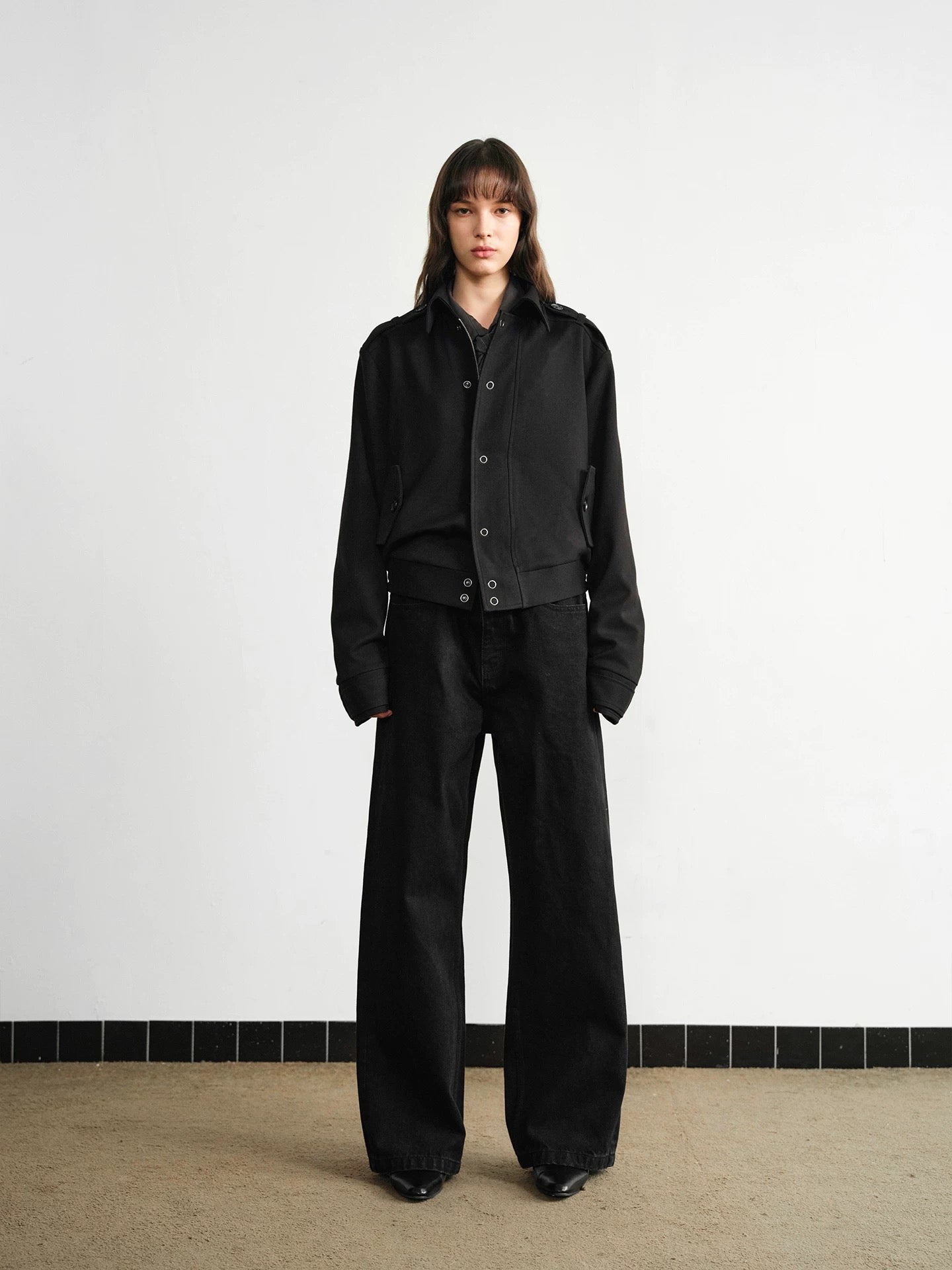 CASUAL WOOL BLEND HARRINGTON JACKET