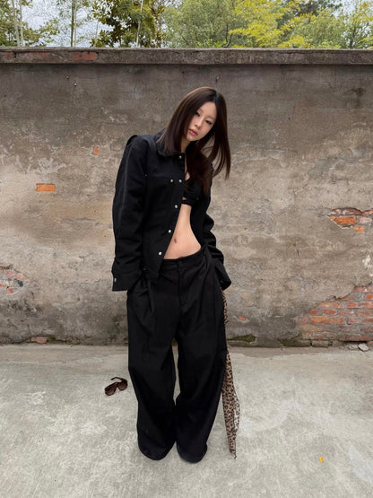 CASUAL WIDE LEG PLAID PANTS