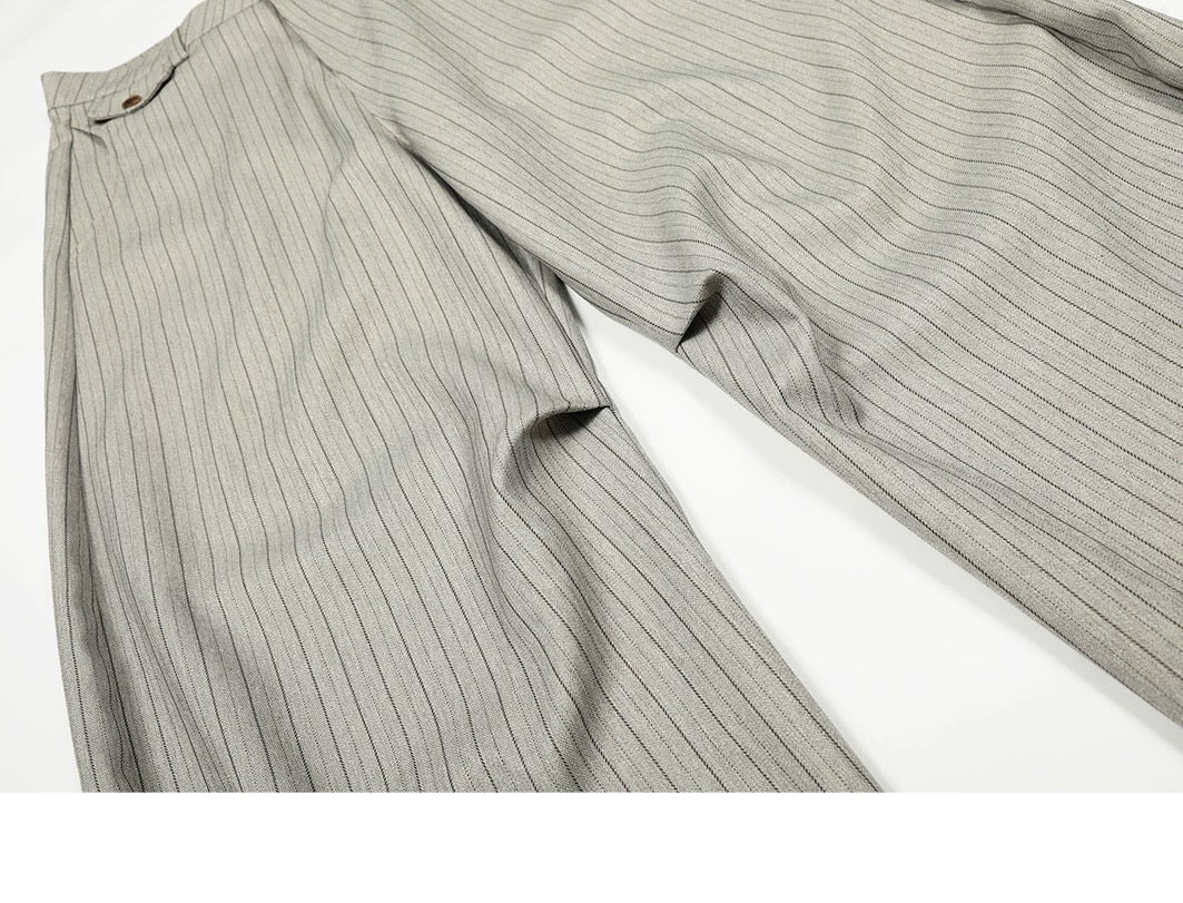RETRO STRIPED WIDE-LEG PANTS