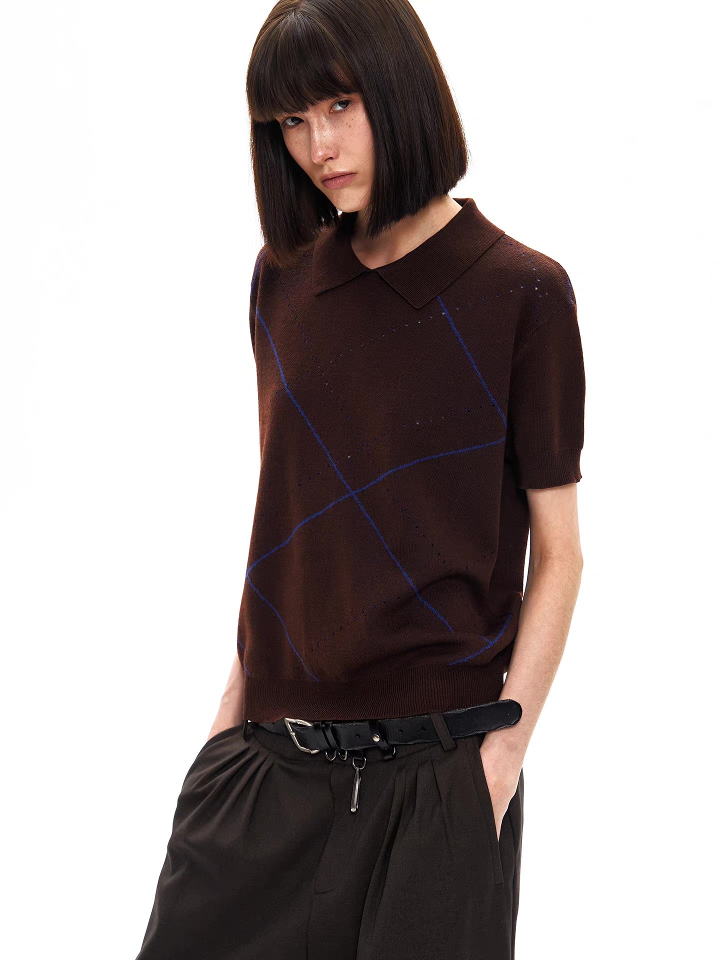 GEOMETRIC POLO TEE