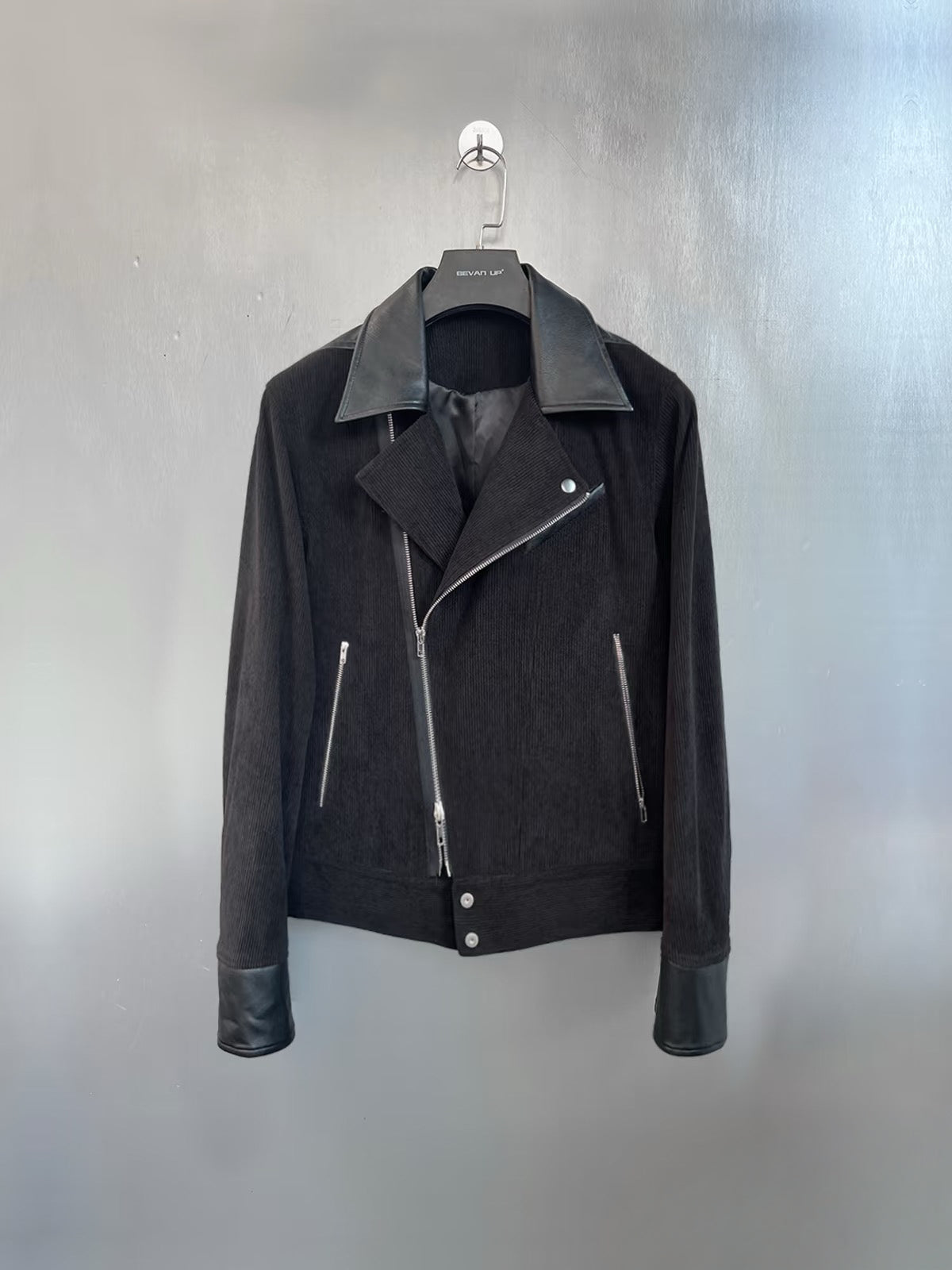 PATCHWORK CORDUROY BIKER JACKET
