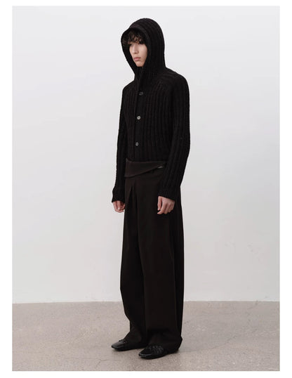 CHUNKY STRIPE KNIT HOODIE