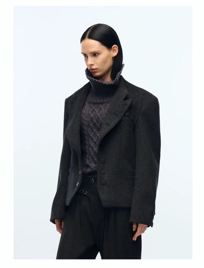 CHIC WOOL CROPPED JACKET