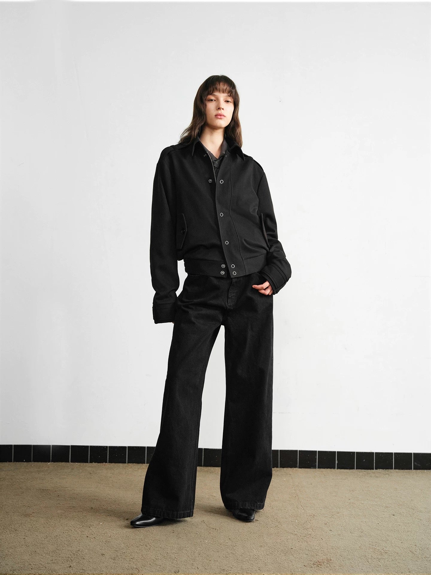 CASUAL WOOL BLEND HARRINGTON JACKET