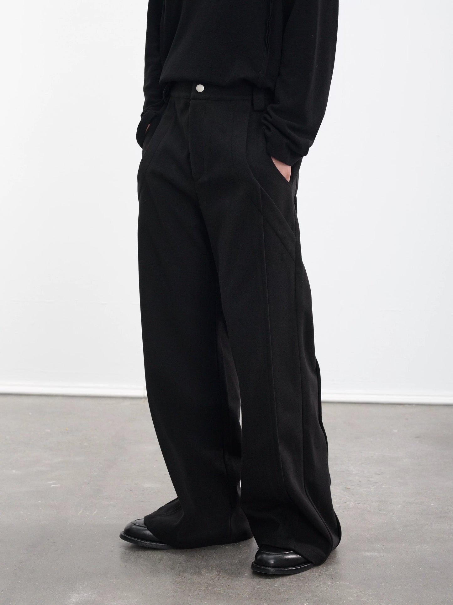 TWO-TONE WIDE-LEG PANTS