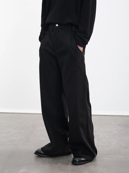 TWO-TONE WIDE-LEG PANTS