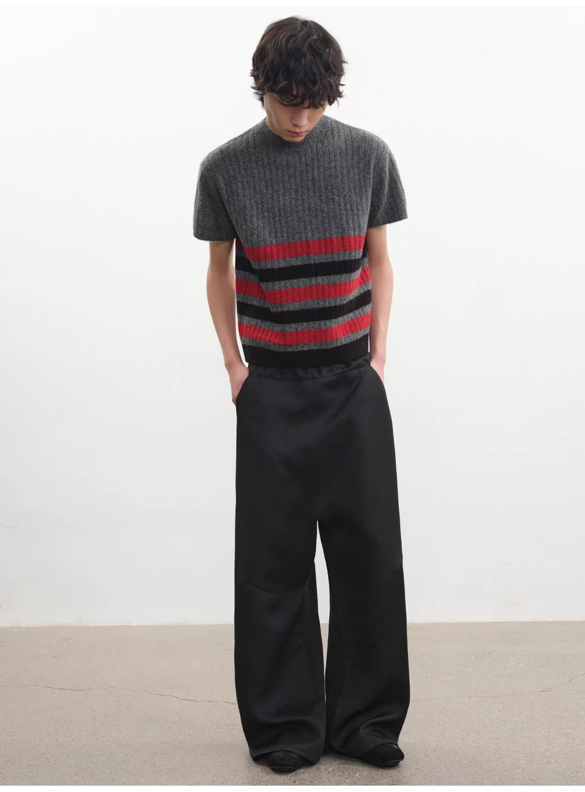 QUILTED LOW-RISE PANTS