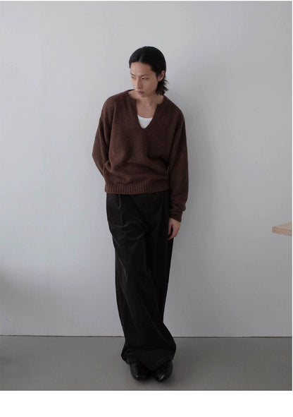 RETRO V-NECK KNIT SWEATER