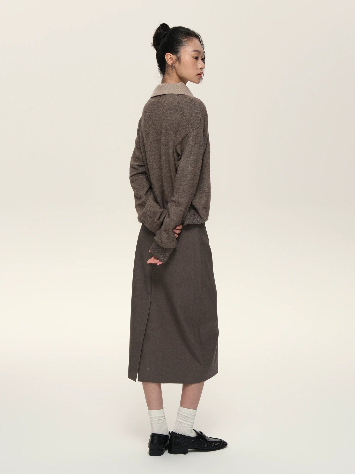 LAYERED  V-NECK WOOL SWEATER