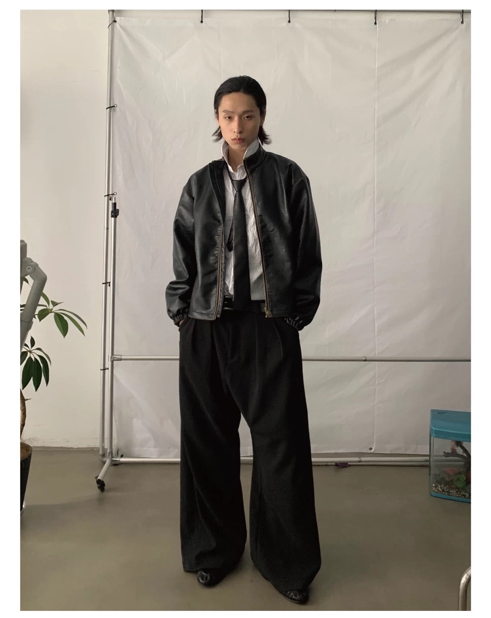 RETRO BOXY LEATHER JACKET