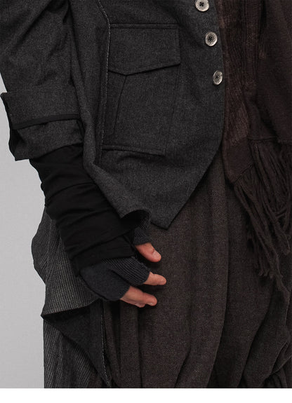 HALF-FINGER KNIT GLOVES