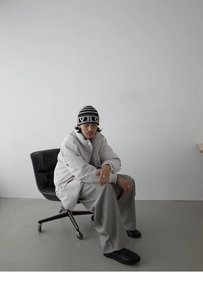 RETRO STRIPED WIDE-LEG PANTS