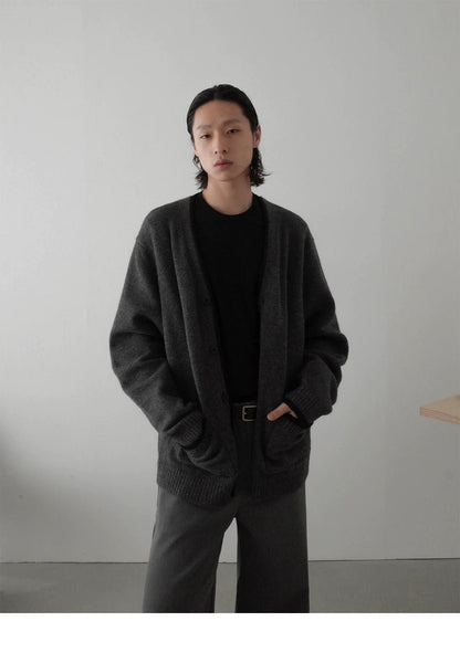 V-NECK KNITTED CARDIGAN