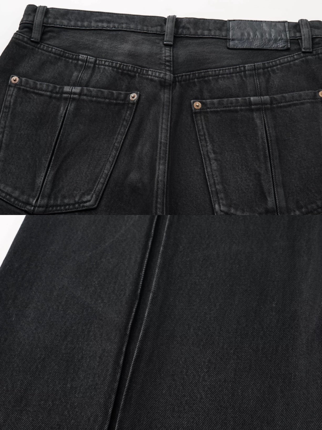 CROPPED A-LINE WAXED JEANS