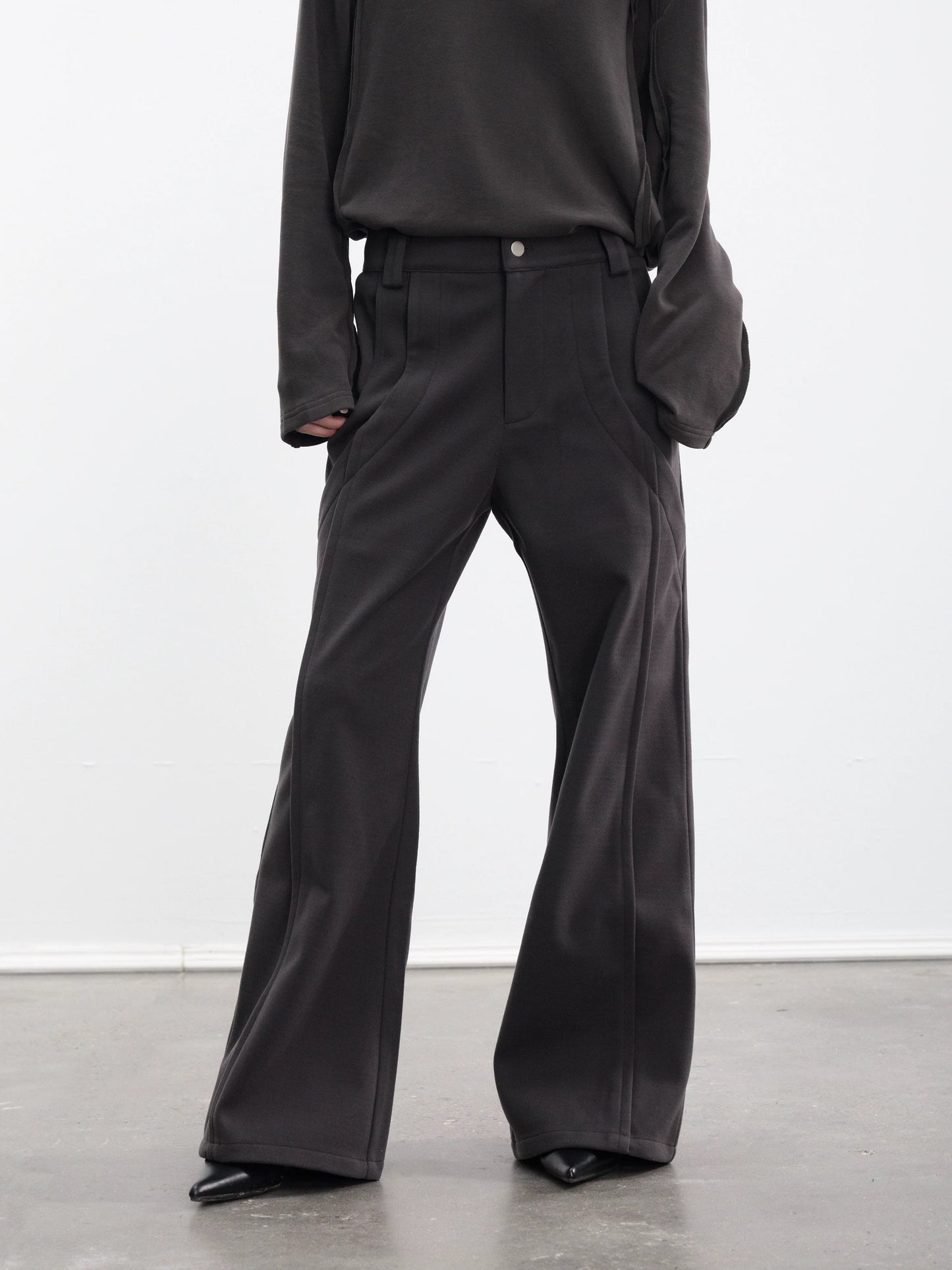 TWO-TONE WIDE-LEG PANTS