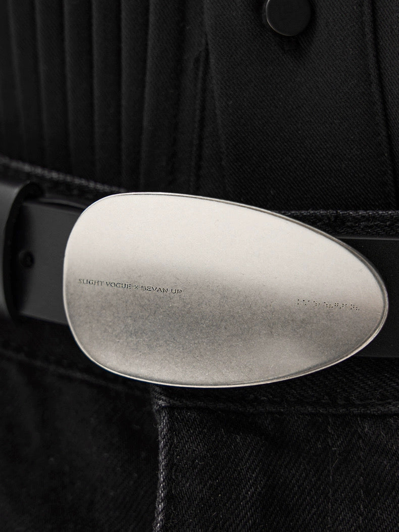 ANTIQUE SILVER ARC BUCKLE BELT