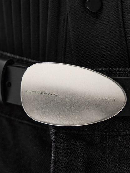 ANTIQUE SILVER ARC BUCKLE BELT