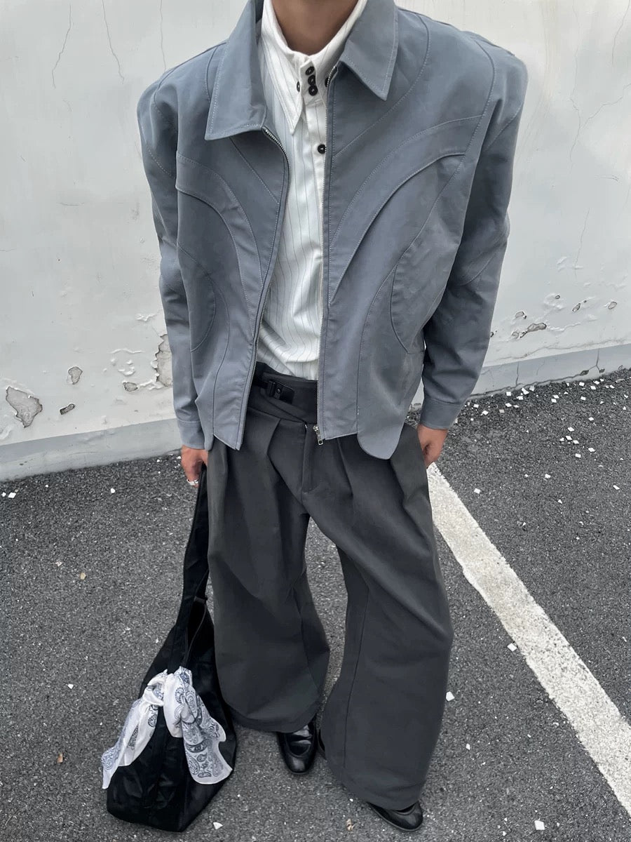 PLEATED BUCKLE TROUSERS