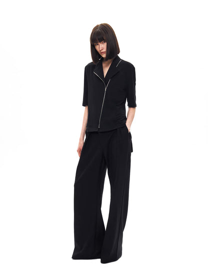 BLACK PATCHWORK SLIM TEE