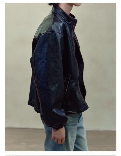 RETRO BOXY LEATHER JACKET