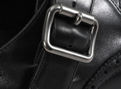 EMBROIDERED BROGUE LEATHER SHOES