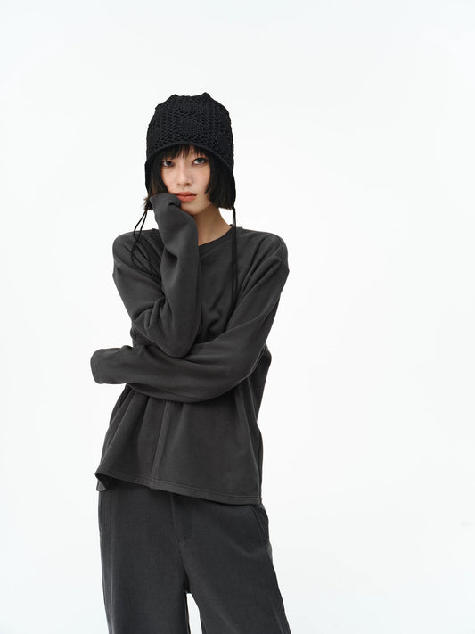 WARM V-NECK MERINO WOOL TOP