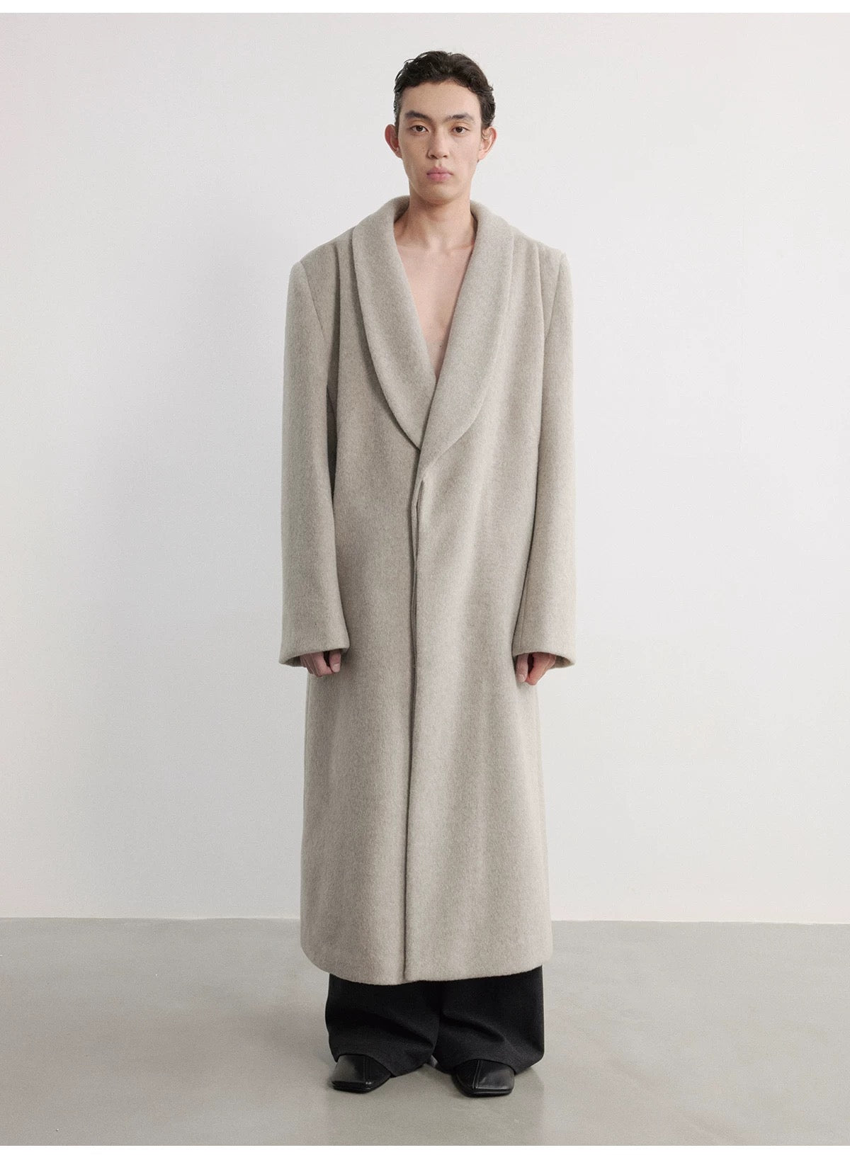 GREEN WOOL COLLAR COAT