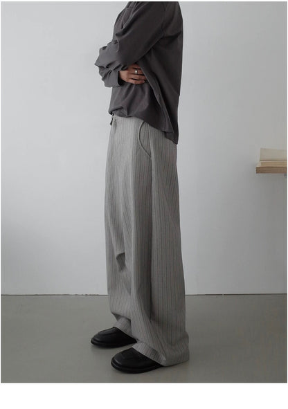 RETRO STRIPED WIDE-LEG PANTS