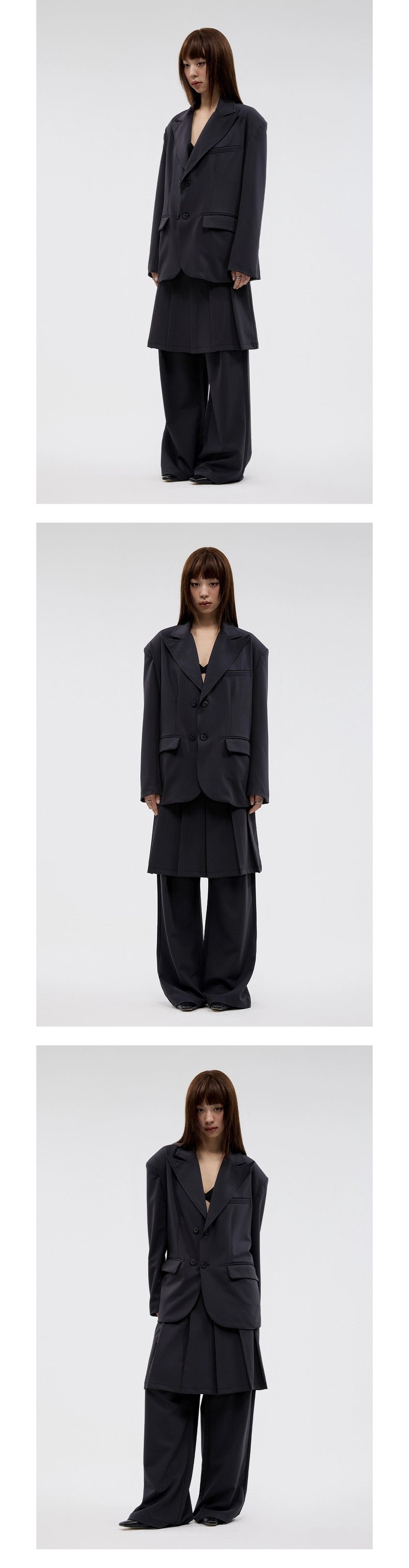 BLACK PLEATED SLACKS