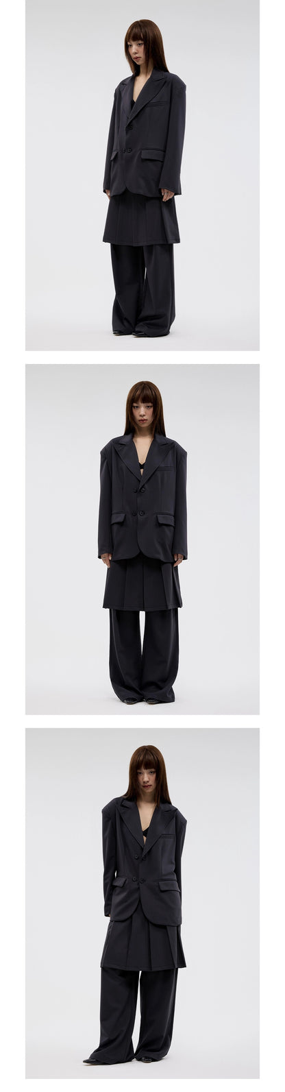 BLACK PLEATED SLACKS