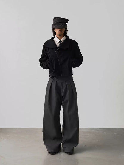 PLEATED BUCKLE TROUSERS