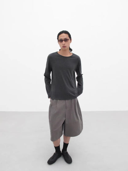 TEXTURED CROPPED SHORTS