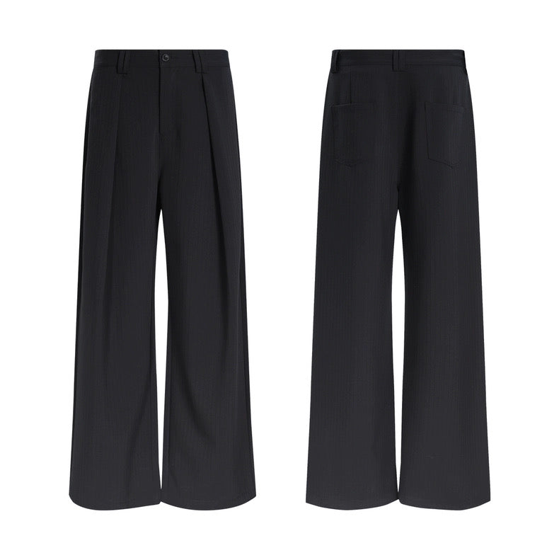 BLACK PLEATED SLACKS