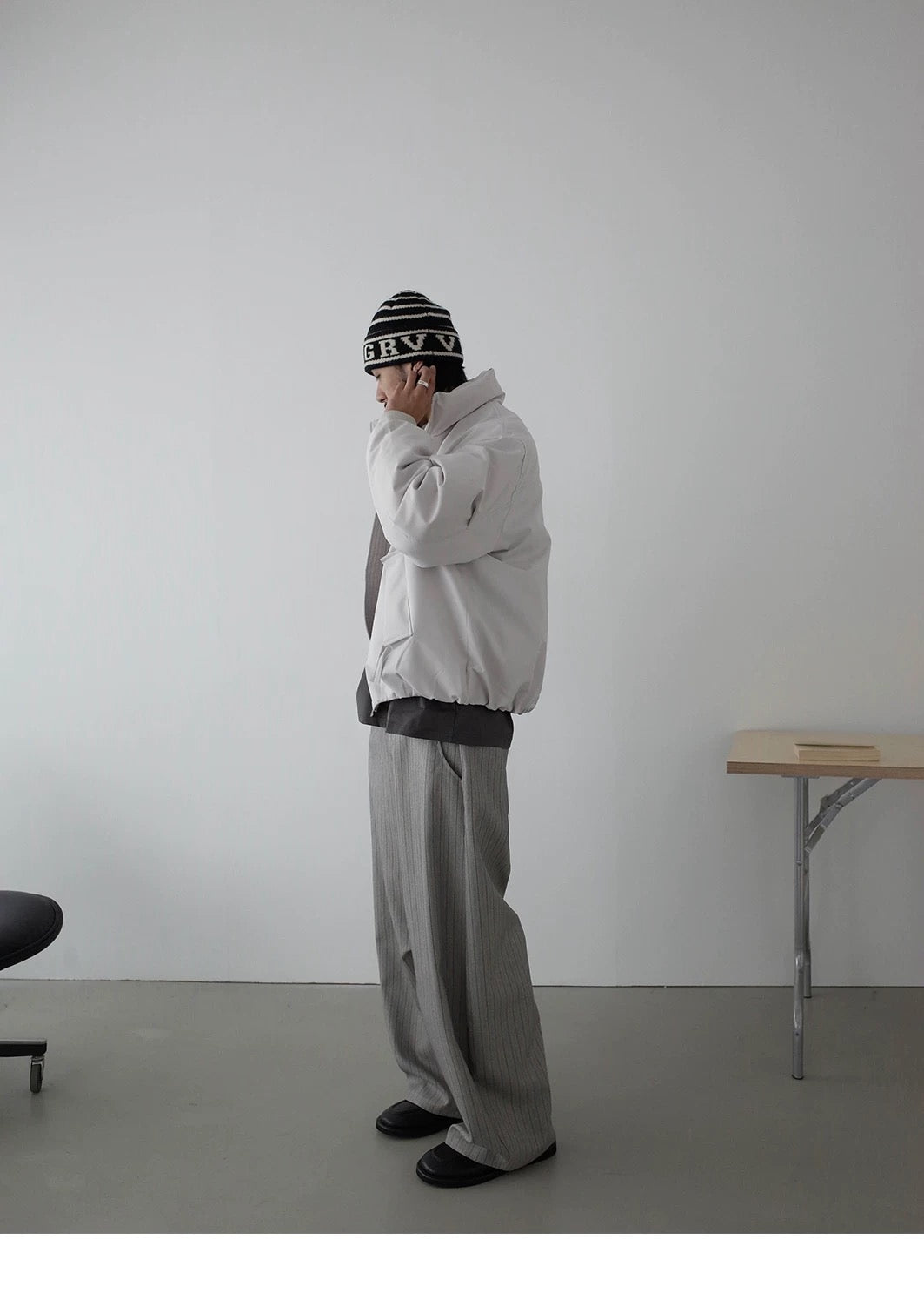 RETRO STRIPED WIDE-LEG PANTS