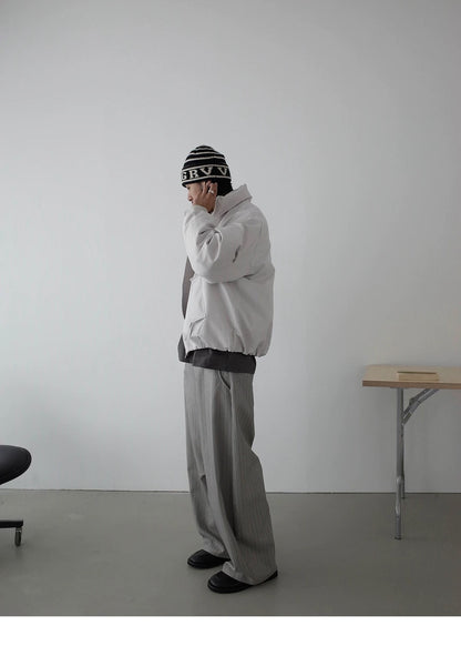 RETRO STRIPED WIDE-LEG PANTS