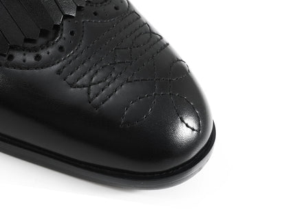 EMBROIDERED BROGUE LEATHER SHOES