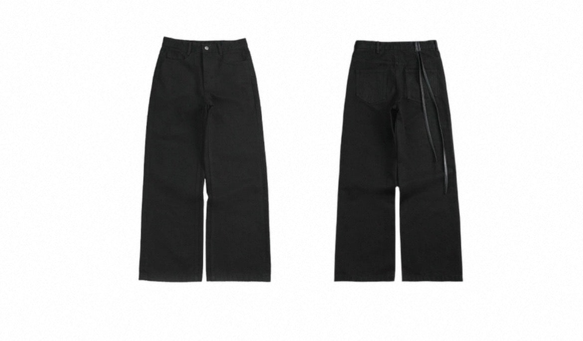FADED BLACK LEATHER LEGGINGS