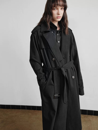 DOUBLE-BREASTED TENCEL TRENCH