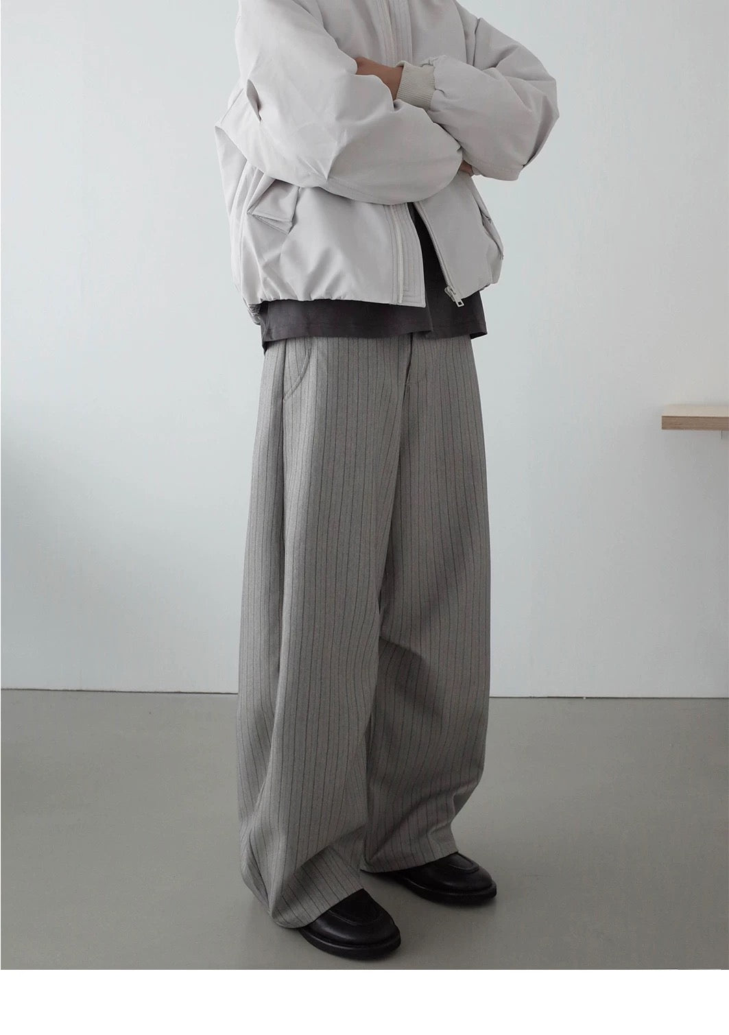 RETRO STRIPED WIDE-LEG PANTS