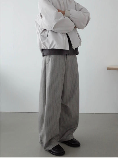 RETRO STRIPED WIDE-LEG PANTS