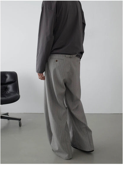 RETRO STRIPED WIDE-LEG PANTS