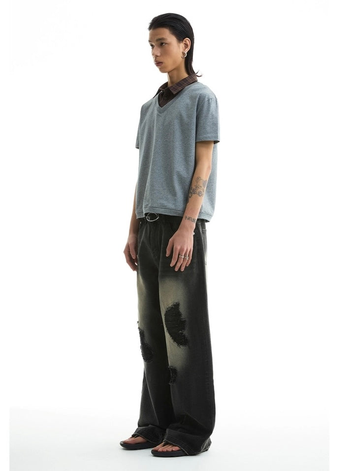LAYERED KNIT SHIRT