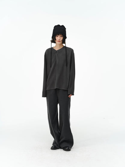 WARM V-NECK MERINO WOOL TOP