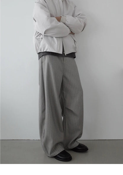 RETRO STRIPED WIDE-LEG PANTS