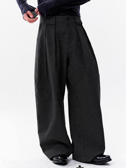 CHECKERED NYLON PANTS