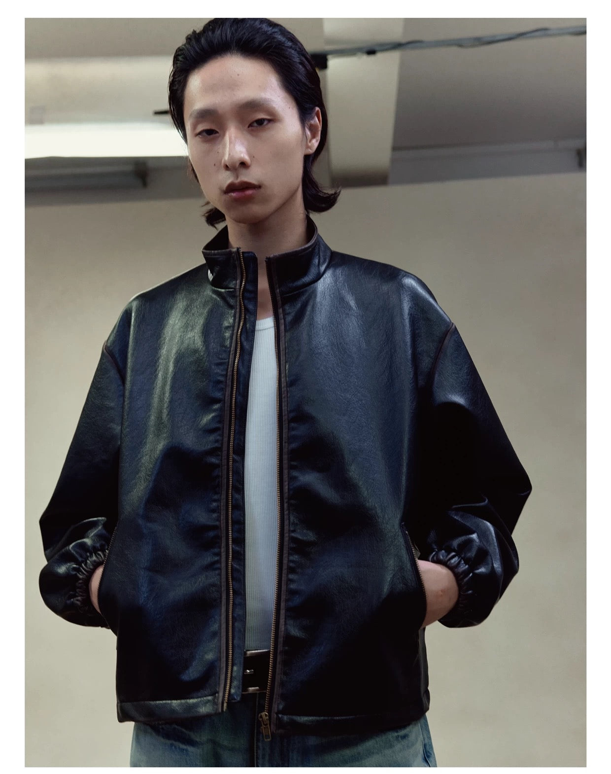 RETRO BOXY LEATHER JACKET