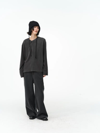 WARM V-NECK MERINO WOOL TOP