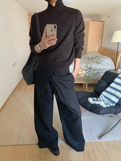 CASUAL WIDE LEG PLAID PANTS