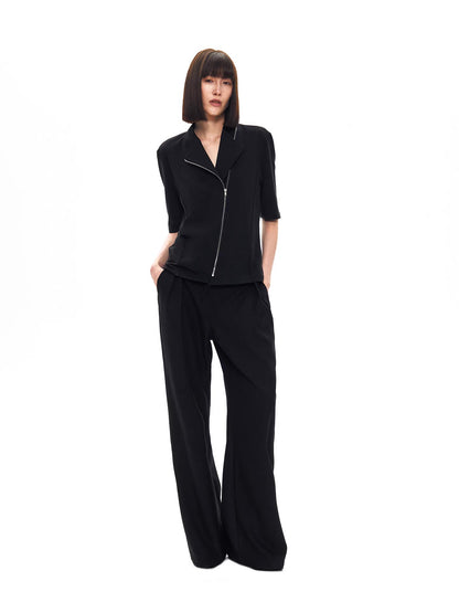 BLACK PATCHWORK SLIM TEE