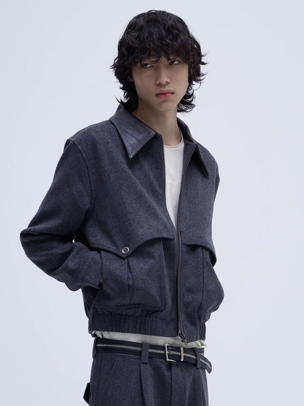 WOOL TWEED PATCHWORK JACKET